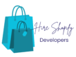 green blue simple illustrative shopping logo